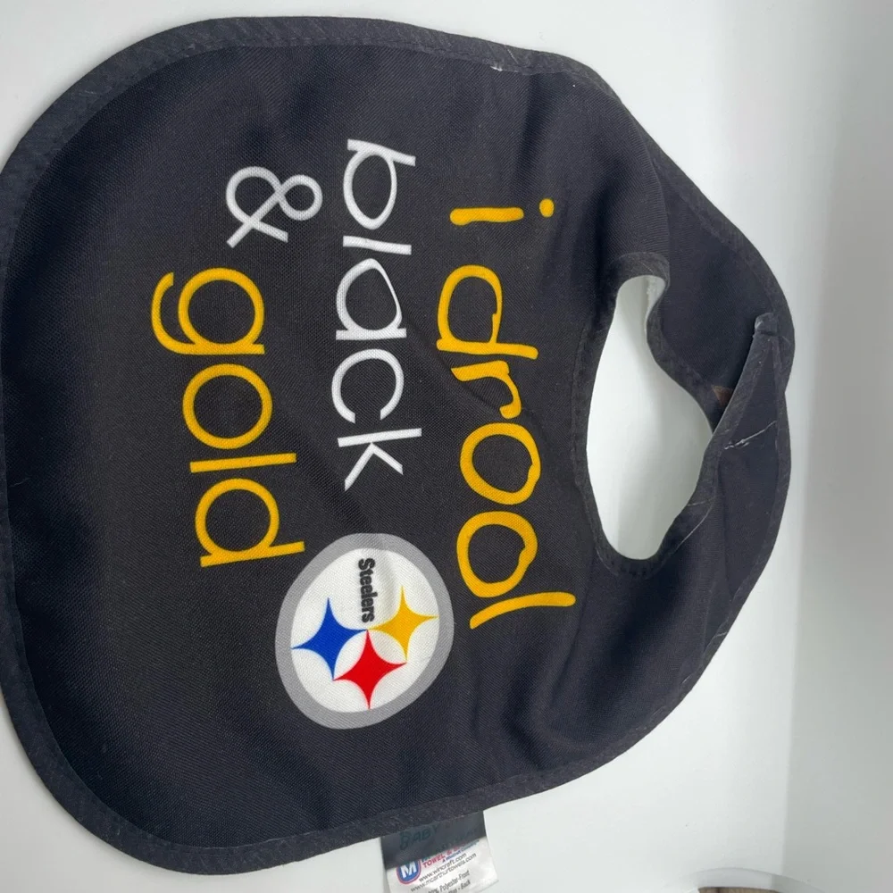 Black & Gold Baby Bib Steelers Sports Fans Baby